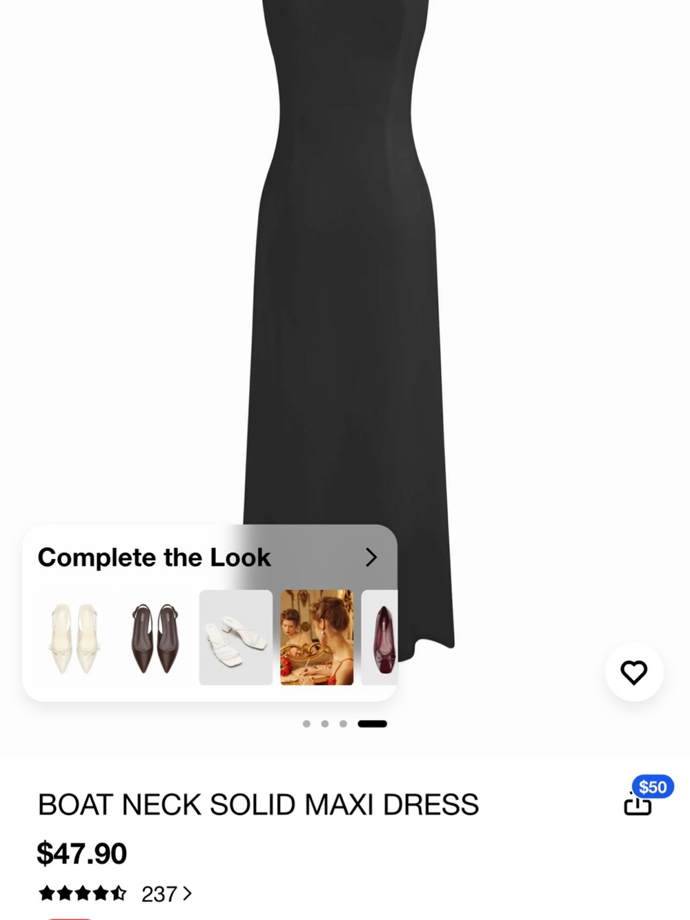 Cider Black Boat Neck Maxi Dress